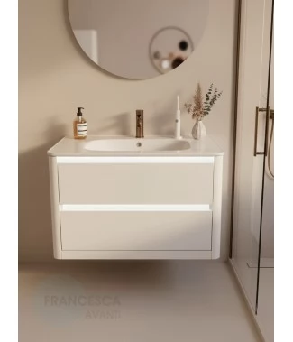 Тумба с раковиной Francesca Avanti Panda 90, DR-06-90, подвесная, бежевая, с подсветкой