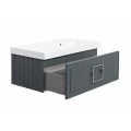 Тумба с раковиной La Fenice Cubo 90 подвесная, правая, Grigio. Фото 4