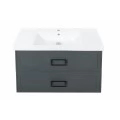 Тумба с раковиной La Fenice Cubo Twin подвесная 100, Grigio. Фото 3