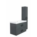 Тумба с раковиной La Fenice Cubo Twin подвесная 100, Grigio. Фото 2