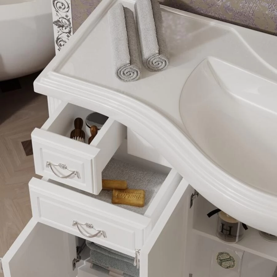 Тумба с раковиной Opadiris Риспекто 120 белый матовый. Фото 3