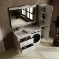 Тумба с раковиной Style Line Даллас Леон 120 L Люкс Plus белая, подвесная. Фото 6