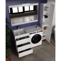 Тумба с раковиной Style Line Даллас Леон 120 L Люкс Plus напольная, белая (3 ящика). Фото 3