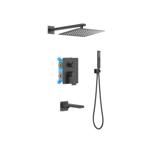 Душевой комплект Aquatek Лира AQ1473MB Set 4 в 1, черный матовый