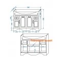 Комплект мебели для ванной комнаты Francesca Avanti Империя 100-2, с ящиками, венге. Фото 5