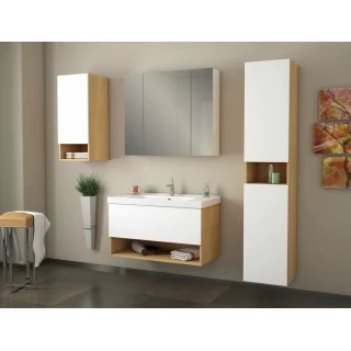 Комплект мебели Dreja Perfecto 90 подвесной дуб эврика, белый глянец