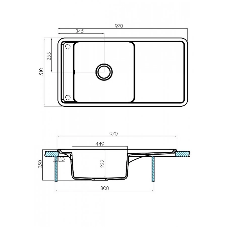Кухонная мойка Aquaton Беллис 97 1A725132BS280 кофе. Фото 3
