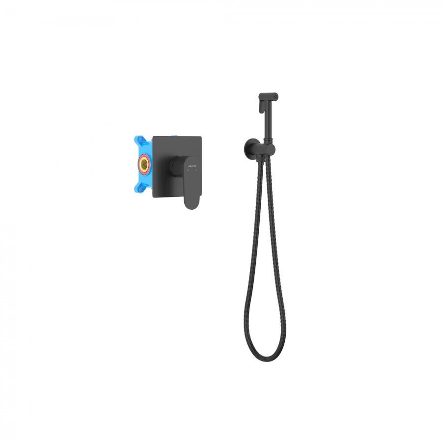 Набор с гигиеническим душем Aquatek Оберон AQ1219MB, черный матовый