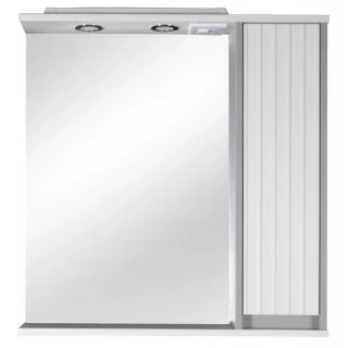 Шкаф-зеркало ASB-Mebel Мирано 85 R слоновая кость, шиншилла серая