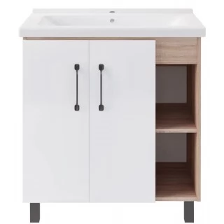 Тумба с раковиной ASB-Mebel Адель 80, белый, дуб сонома
