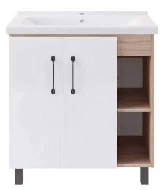Тумба с раковиной ASB-Mebel Адель 80, белый, дуб сонома