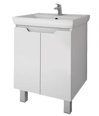 Тумба с раковиной Dreja Q Plus (D) 55 подвесная, белый глянец