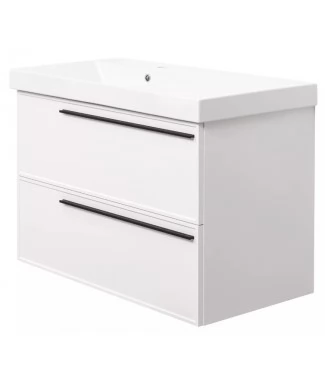 Тумба с раковиной La Fenice Elba Twin подвесная 90, левая, Bianco