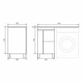 Тумба с раковиной под стиральную машину Uperwood Magenta 110 L, напольная, черная, 2 двери. Фото 1
