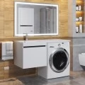 Тумба с раковиной под стиральную машину Uperwood Magenta 110 L, подвесная, белая, графит, 1 ящик. Фото 4