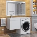 Тумба с раковиной под стиральную машину Uperwood Magenta 110 L, подвесная, белая, 1 ящик. Фото 4