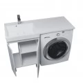 Тумба с раковиной под стиральную машину Uperwood Magenta 120 L, напольная, белая, 2 двери. Фото 6