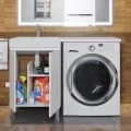 Тумба с раковиной под стиральную машину Uperwood Magenta 120 L, напольная, белая, 2 двери. Фото 2