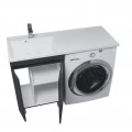Тумба с раковиной под стиральную машину Uperwood Magenta 120 L, напольная, черная, 2 двери. Фото 5