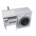 Тумба с раковиной под стиральную машину Uperwood Magenta 120 L, подвесная, белая, графит, 2 двери. Фото 6