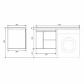 Тумба с раковиной под стиральную машину Uperwood Magenta 120 L, подвесная, белая, графит, 2 двери. Фото 1