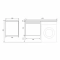 Тумба с раковиной под стиральную машину Uperwood Magenta 120 L, подвесная, белая, графит, 1 ящик. Фото 1