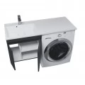 Тумба с раковиной под стиральную машину Uperwood Magenta 120 L, подвесная, черная, 2 двери. Фото 5