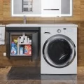 Тумба с раковиной под стиральную машину Uperwood Magenta 120 L, подвесная, черная, 2 двери. Фото 2