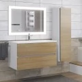 Тумба с раковиной Uperwood Barsa 90, подвесная, белая, дуб сонома. Фото 6