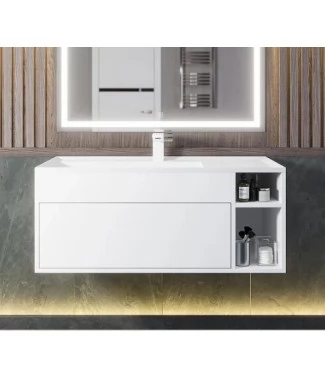 Тумба с раковиной Uperwood Lotus Premium подвесная 100, белая