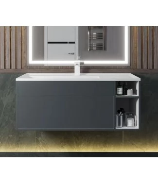 Тумба с раковиной Uperwood Lotus Premium подвесная 100, серая