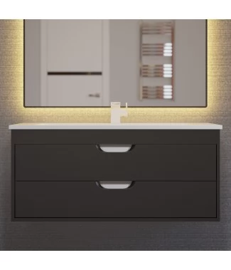 Тумба с раковиной Uperwood Modul 100, подвесная, черная