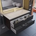 Тумба с раковиной Uperwood Modul 100, подвесная, черная. Фото 8