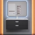 Тумба с раковиной Uperwood Modul 100, подвесная, черная. Фото 4
