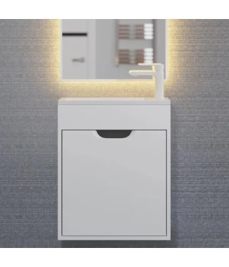 Тумба с раковиной Uperwood Modul 50, подвесная, белая, графит