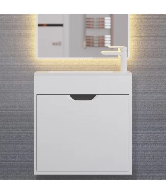 Тумба с раковиной Uperwood Modul 60, подвесная, белая, графит