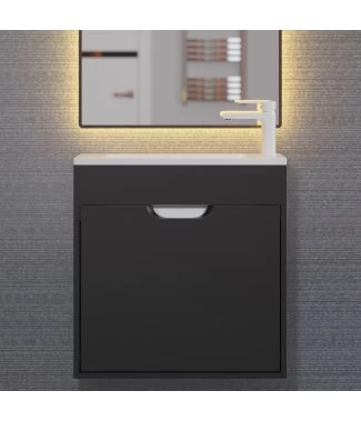 Тумба с раковиной Uperwood Modul 60, подвесная, черная