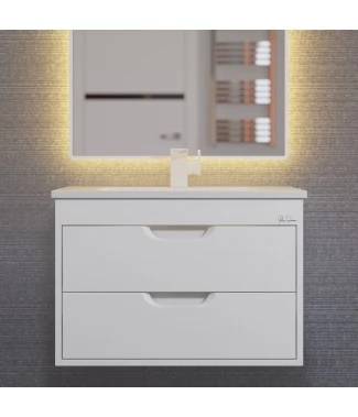 Тумба с раковиной Uperwood Modul 65, подвесная, белая