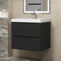 Тумба с раковиной Uperwood Tanos 60, подвесная, черная матовая. Фото 5