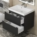 Тумба с раковиной Uperwood Tanos 60, подвесная, черная матовая. Фото 2
