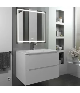 Тумба с раковиной Uperwood Tanos-Next 70, подвесная, белая матовая