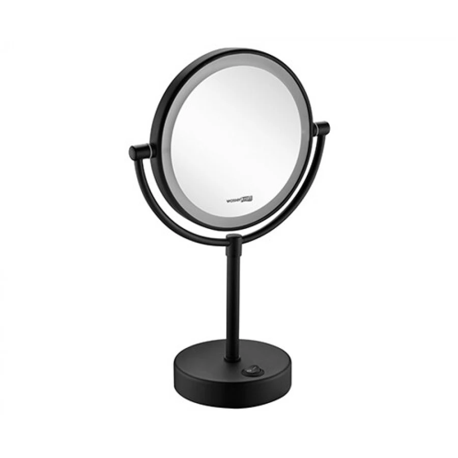 Зеркало Wasserkraft с LED-подсветкой двухстороннее, с 3-х кратным увеличением K-1005BLACK