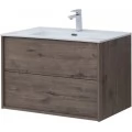 Тумба с раковиной Aquanet Lino 80 (Flat) подвесная, дуб веллингтон. Фото 11