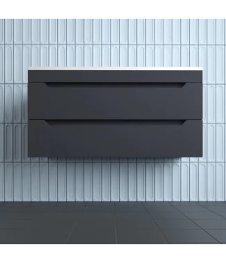 Тумба с раковиной Style Line Остин 100, подвесная, Plus, 2 ящика, графит
