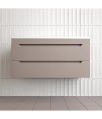 Тумба с раковиной Style Line Остин 100, подвесная, Plus, 2 ящика, тауп темный