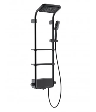 Душевая система Aquame AQM8003B черный, термостат