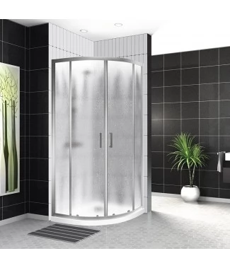 Душевой уголок BelBagno UNO-195-R-2-100-CH-CR cтекло рифленое