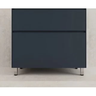 Тумба с раковиной Style Line Лима 90, Plus 2 ящика, напольная, графит, раковина серый шелк