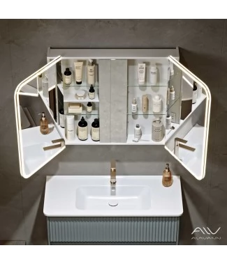 Зеркальный шкаф-трюмо Alavann Cosmetic Light (Косметик Лайт) 100 с подсветкой