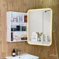Зеркало-шкаф Alavann Cosmetic (Косметик) Лайт Плюс 60x80 с подсветкой и сменой цвета, часами и подогревом. Фото 1